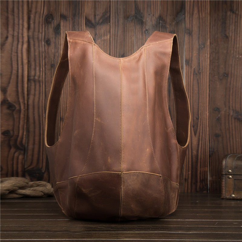 Vintage Full-Grain Leather Backpack