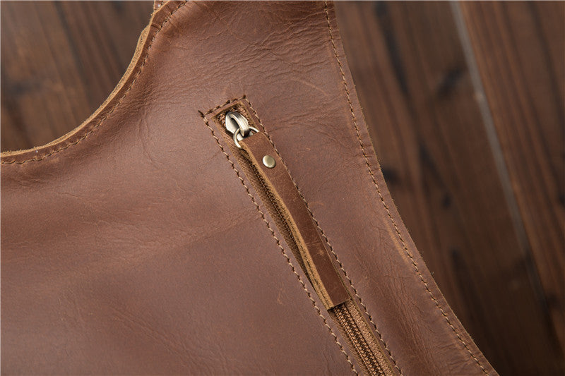 Vintage Full-Grain Leather Backpack