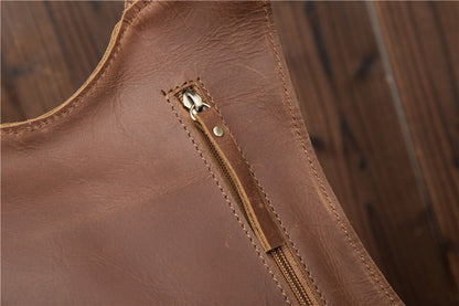 Vintage Full-Grain Leather Backpack