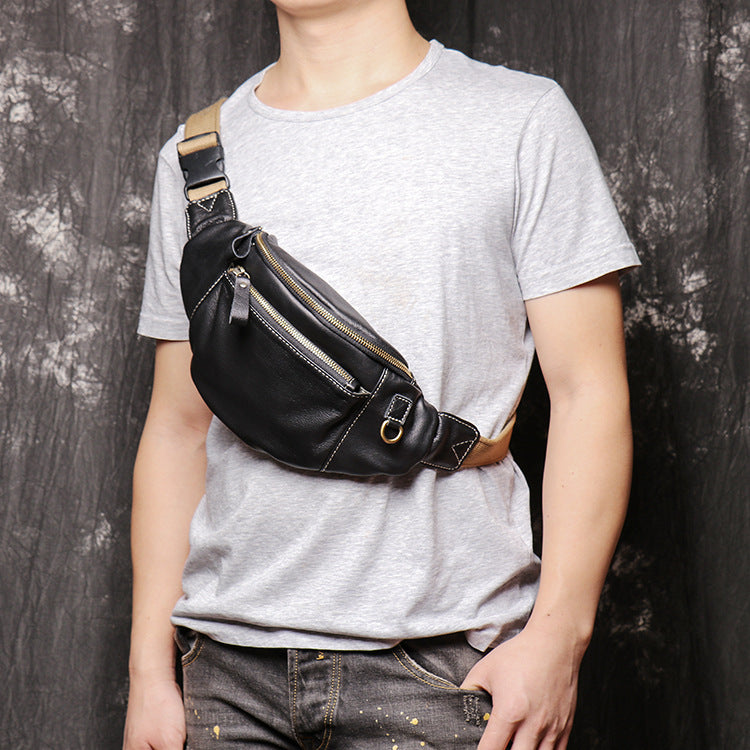Vintage Leather Crossbody Sling Bag