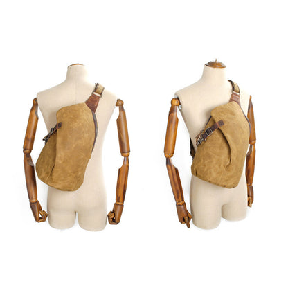 Vintage Waxed Canvas Sling Bag