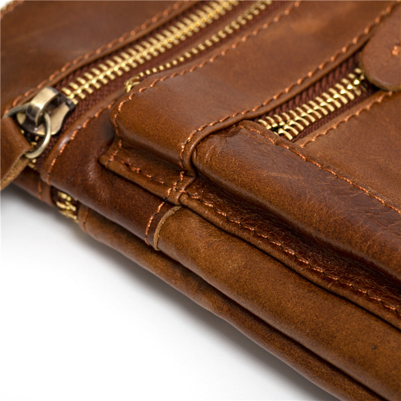 Vintage Waxed Leather Sling Bag