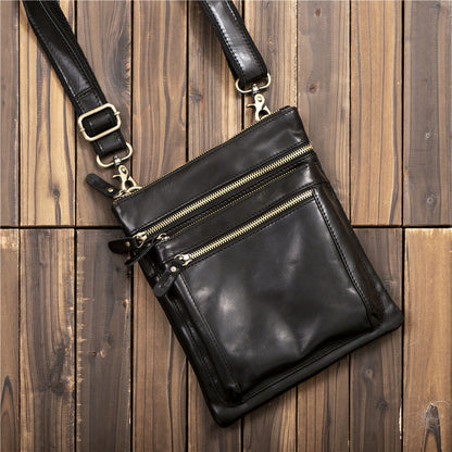 Vintage Waxed Leather Sling Bag