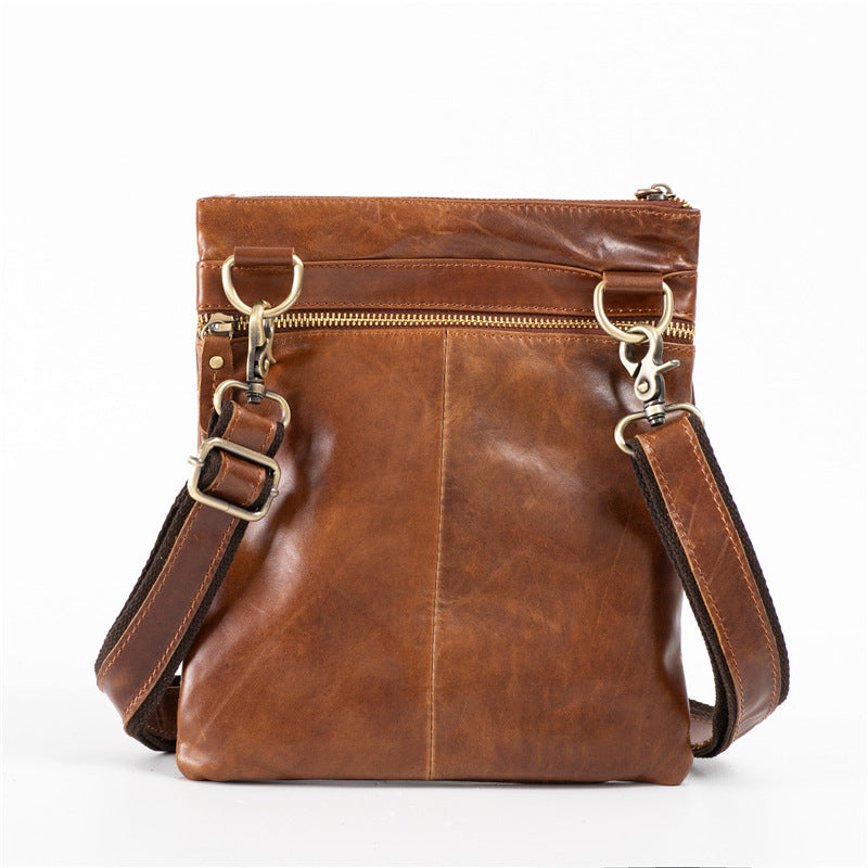 Vintage Waxed Leather Sling Bag
