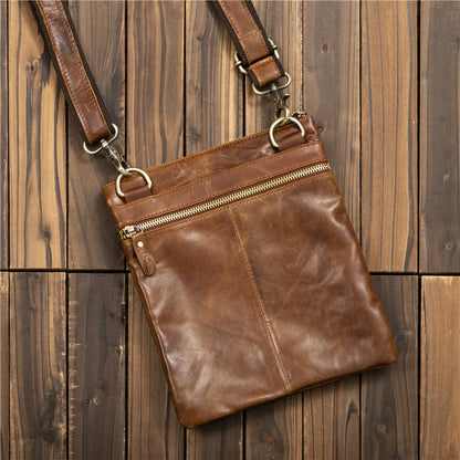Vintage Waxed Leather Sling Bag