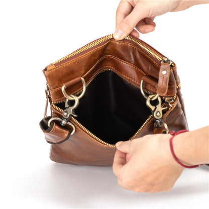 Vintage Waxed Leather Sling Bag