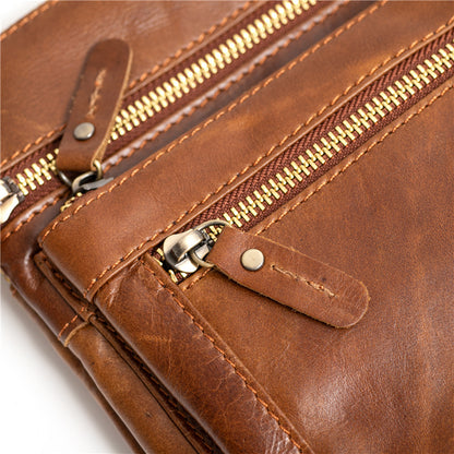 Vintage Waxed Leather Sling Bag