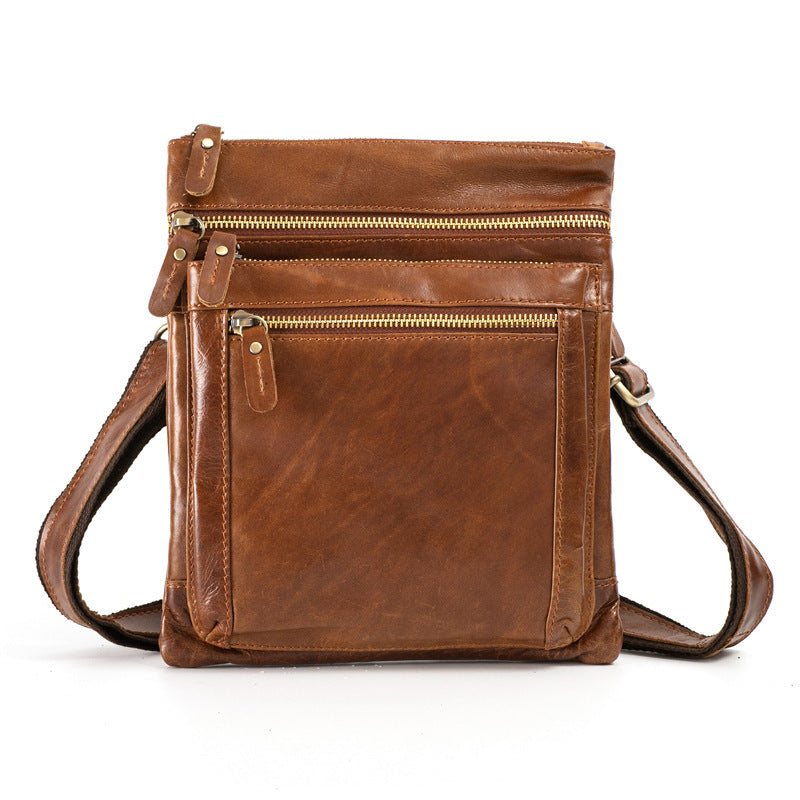 Vintage Waxed Leather Sling Bag