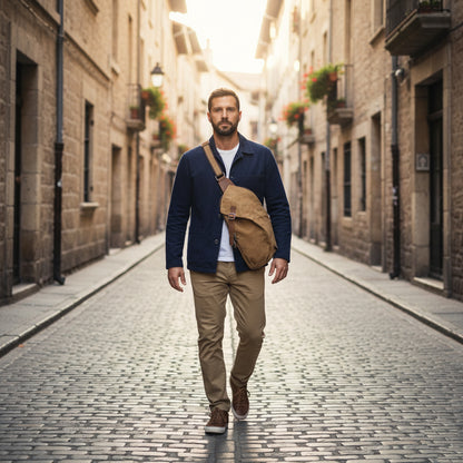 Vintage Waxed Canvas Sling Bag