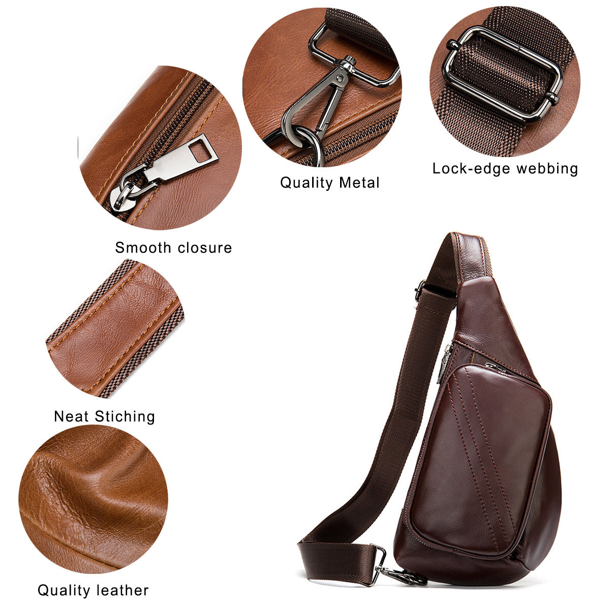 Men's Leather Chest Bag