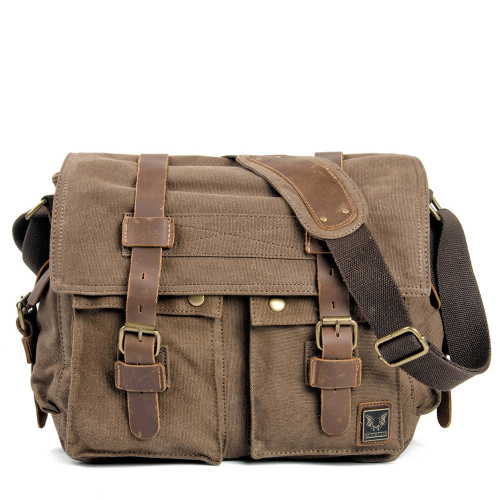 Canvas Leather Messenger Bag