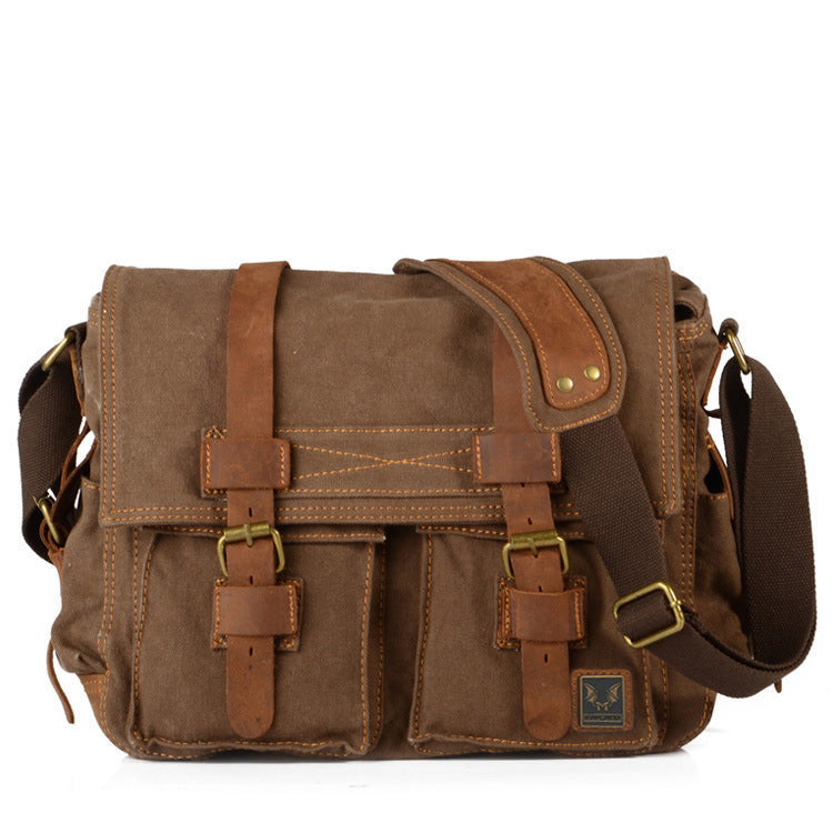 Canvas Leather Messenger Bag