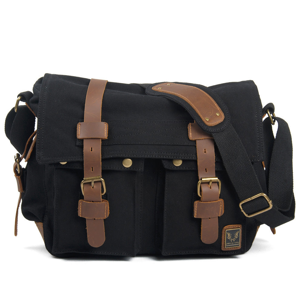 Canvas Leather Messenger Bag