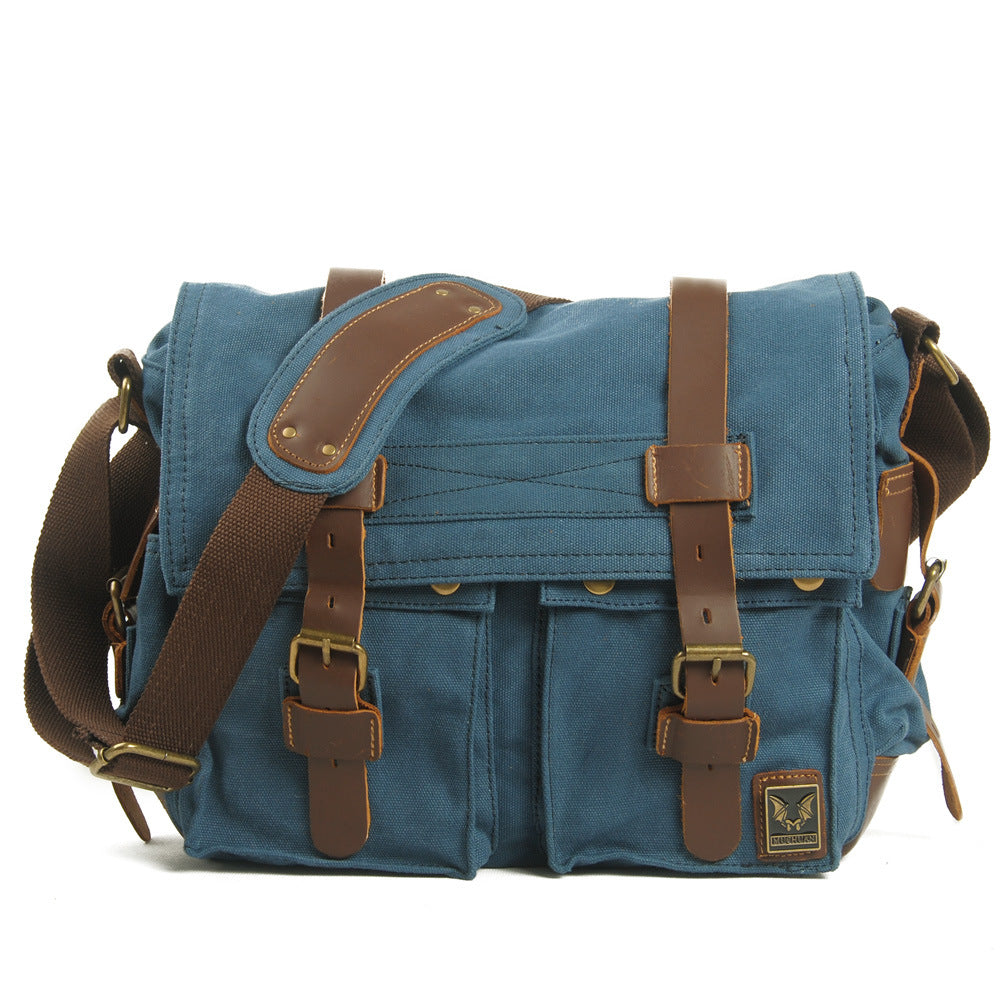 Canvas Leather Messenger Bag