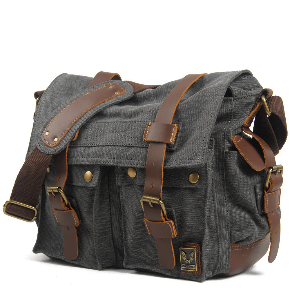 Canvas Leather Messenger Bag