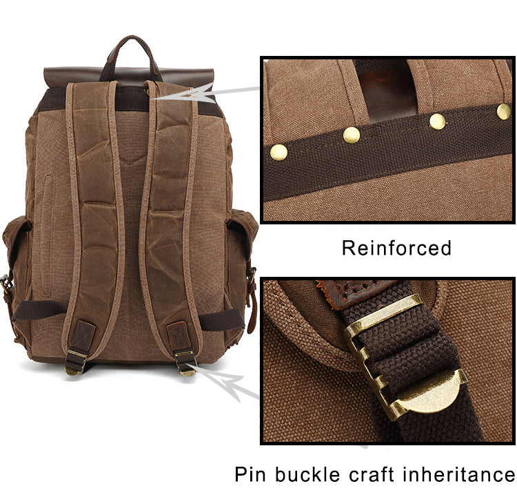 Waxed Canvas Backpack for Men and Women