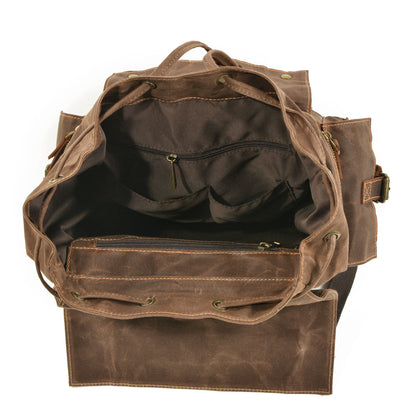 Waxed Canvas Backpack for Men and Women