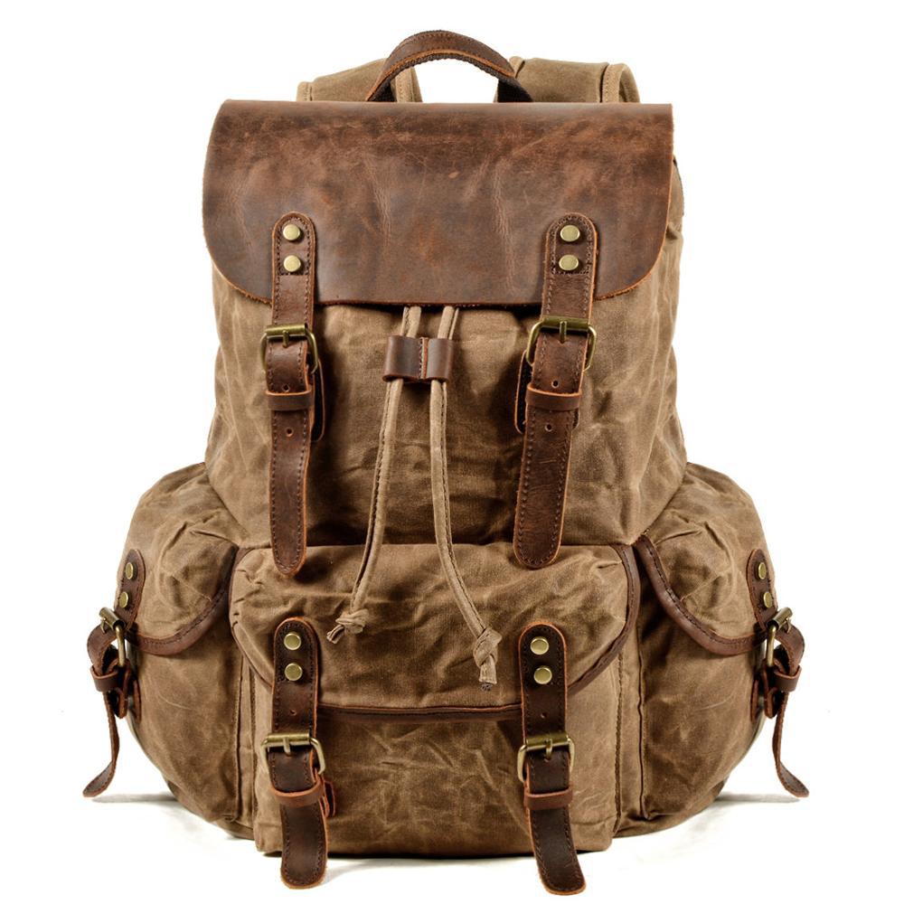 Vintage Waxed Canvas Backpack