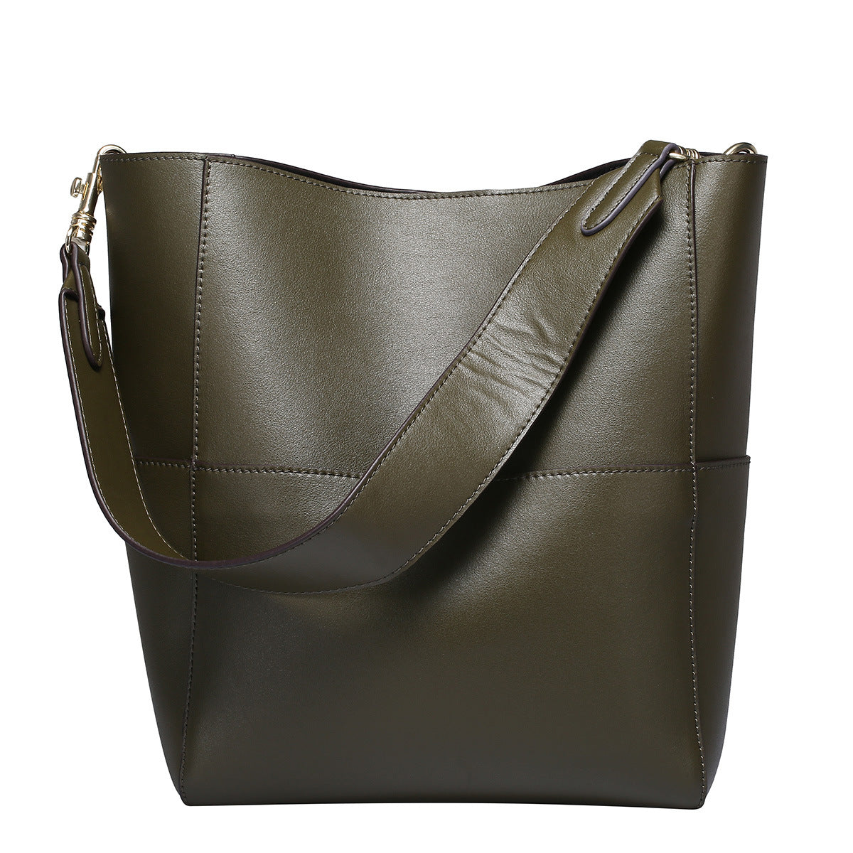 Women's Leather Bucket Tote Bag