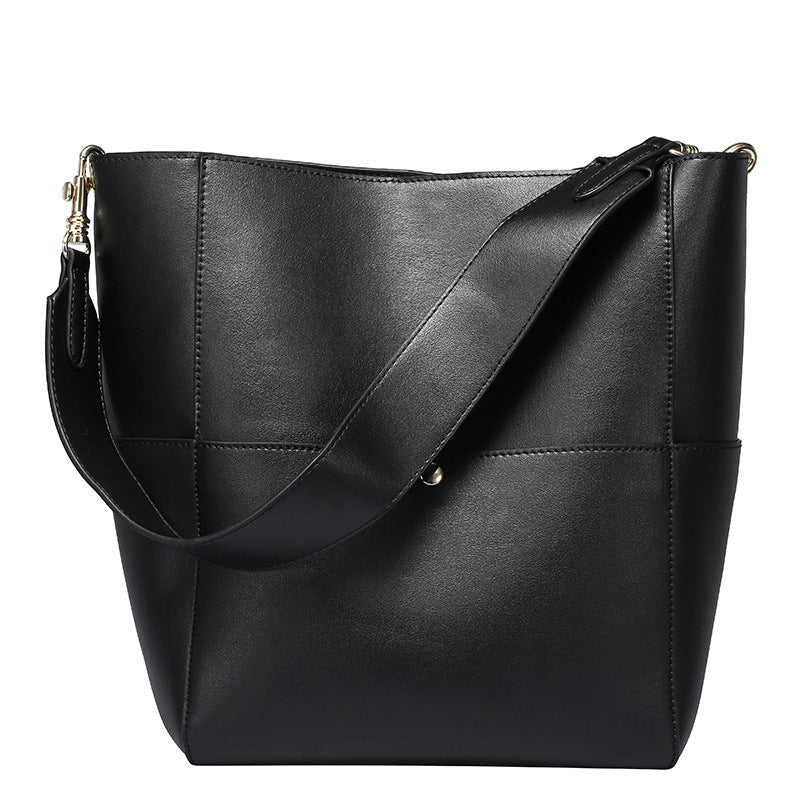 Women's Leather Bucket Tote Bag