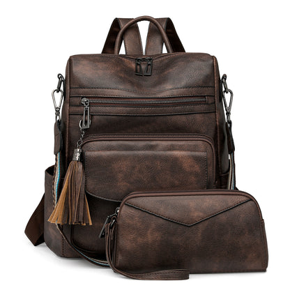 Women's Leather Laptop Backpack