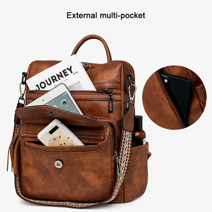 Women's Leather Laptop Backpack