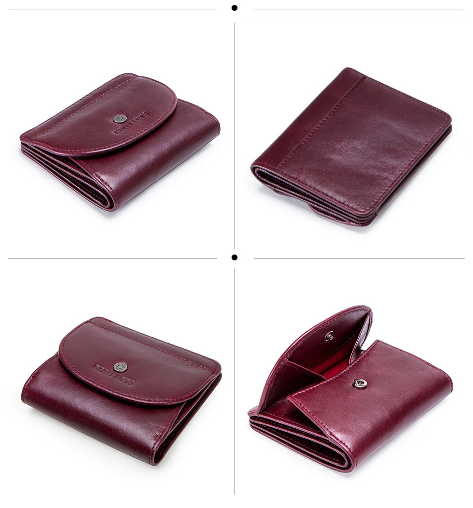 Leather Wallet with Coin Pouches