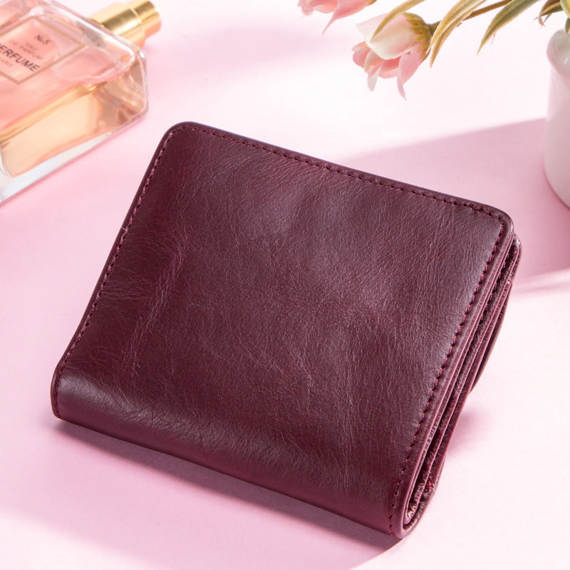 Leather Wallet with Coin Pouches