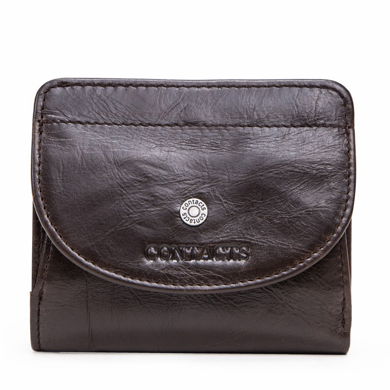 Leather Wallet with Coin Pouches