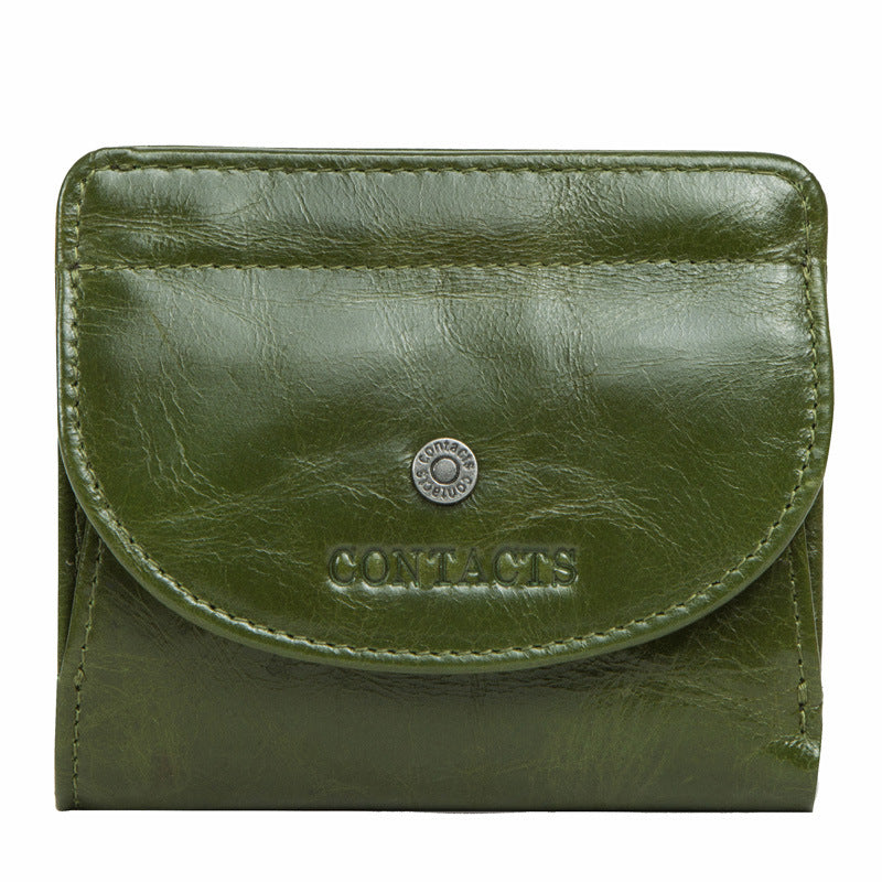 Leather Wallet with Coin Pouches