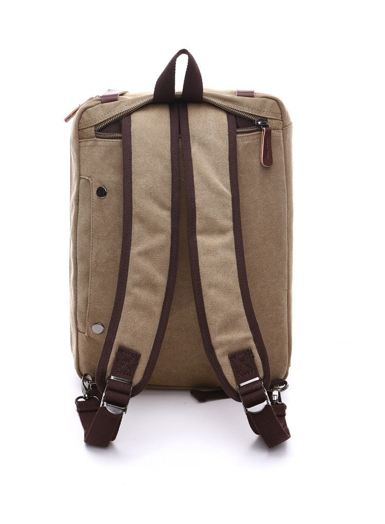 Large Canvas Briefcase Backpack, Fits 17 Inch Laptop