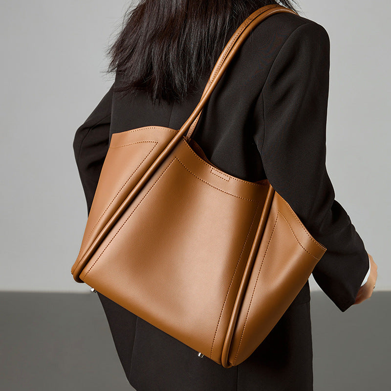 Women's Leather Commuter Tote Bag