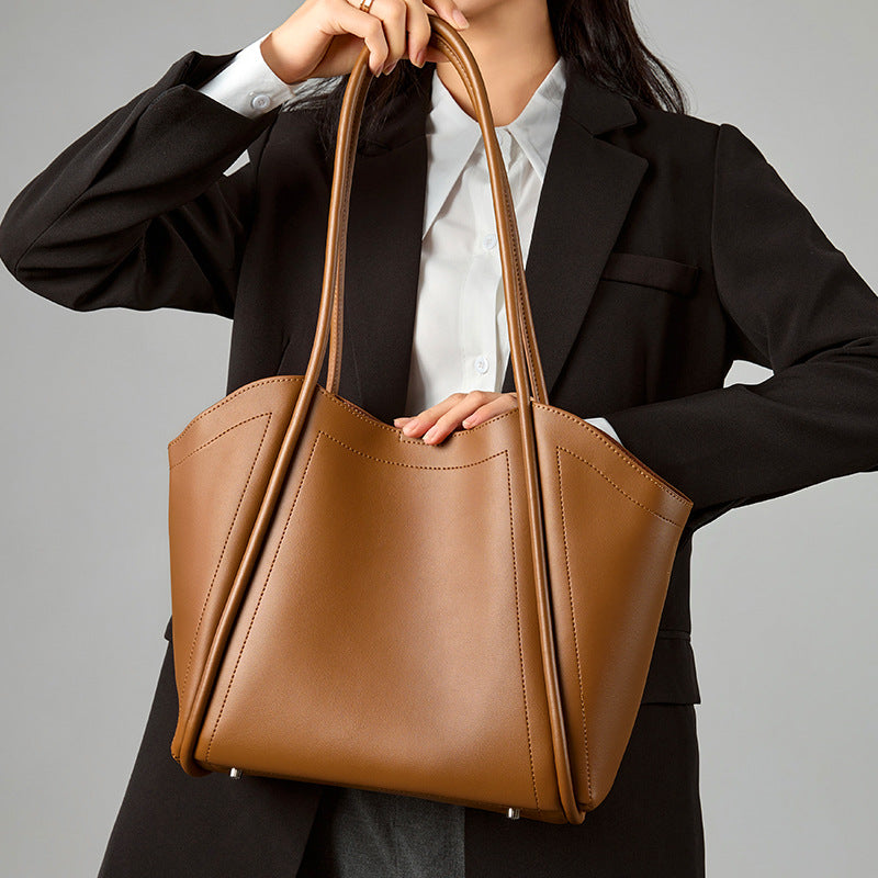 Women's Leather Commuter Tote Bag