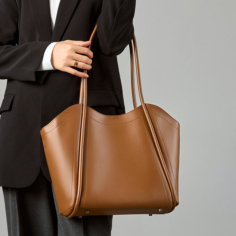 Women's Leather Commuter Tote Bag