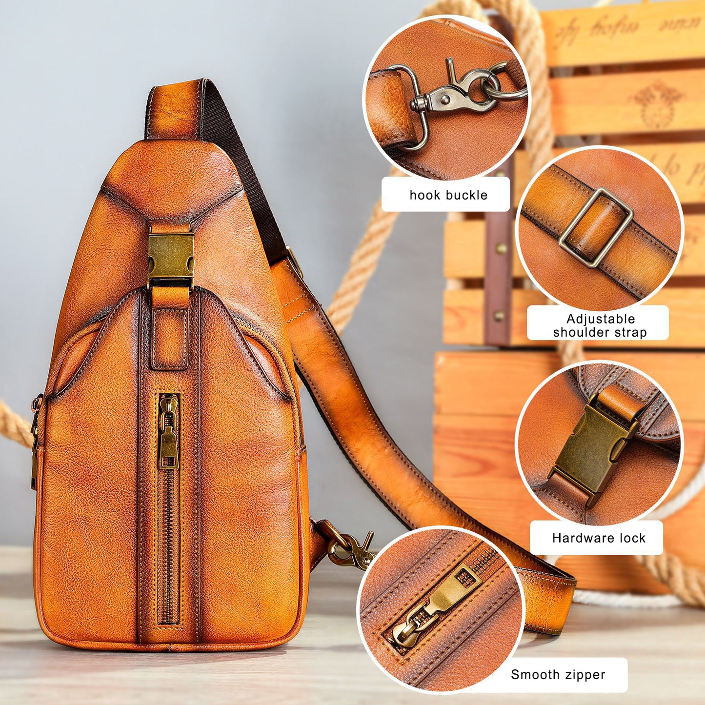 Genuine Leather Sling Bag