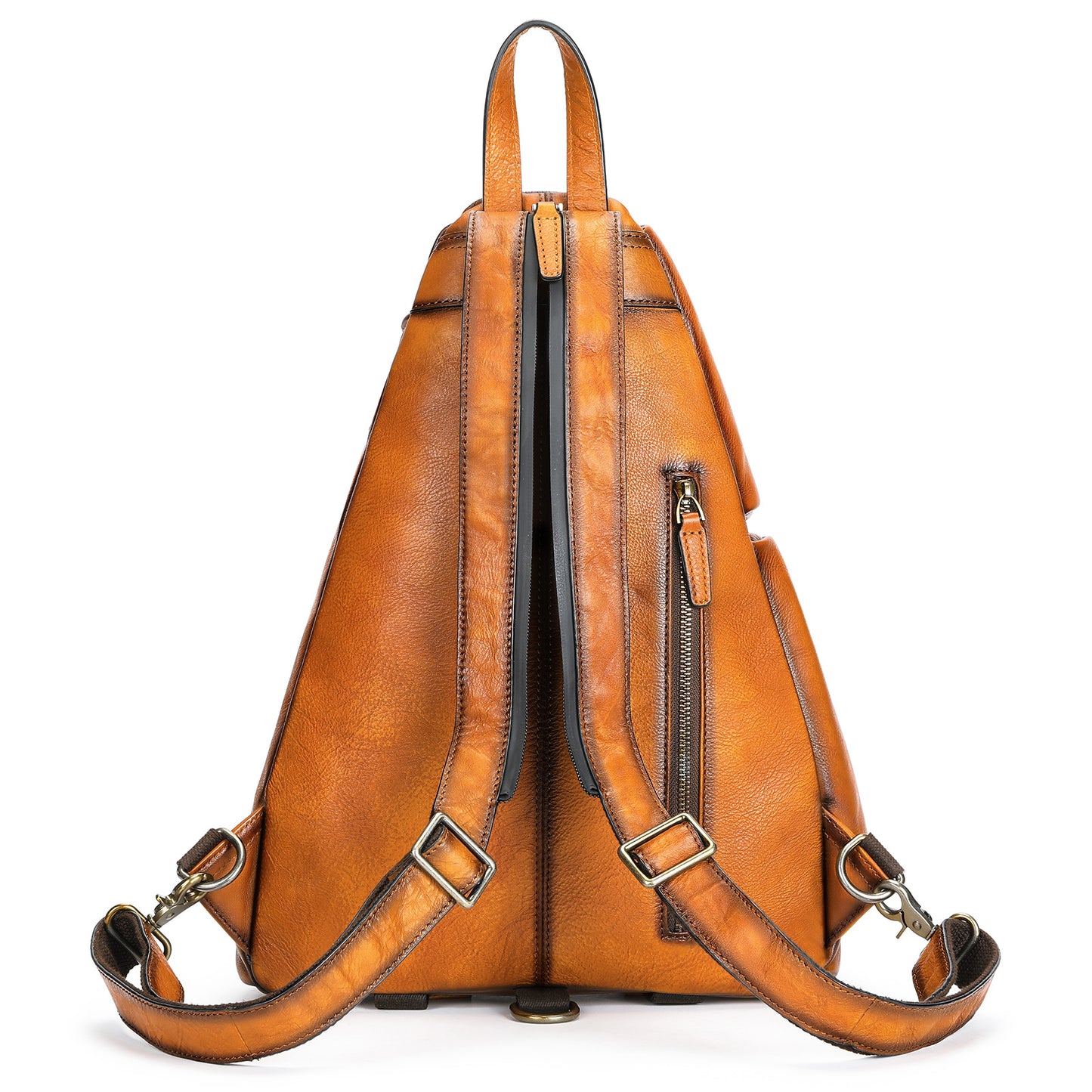 Vintage Leather Sling Bag Backpack, Brown