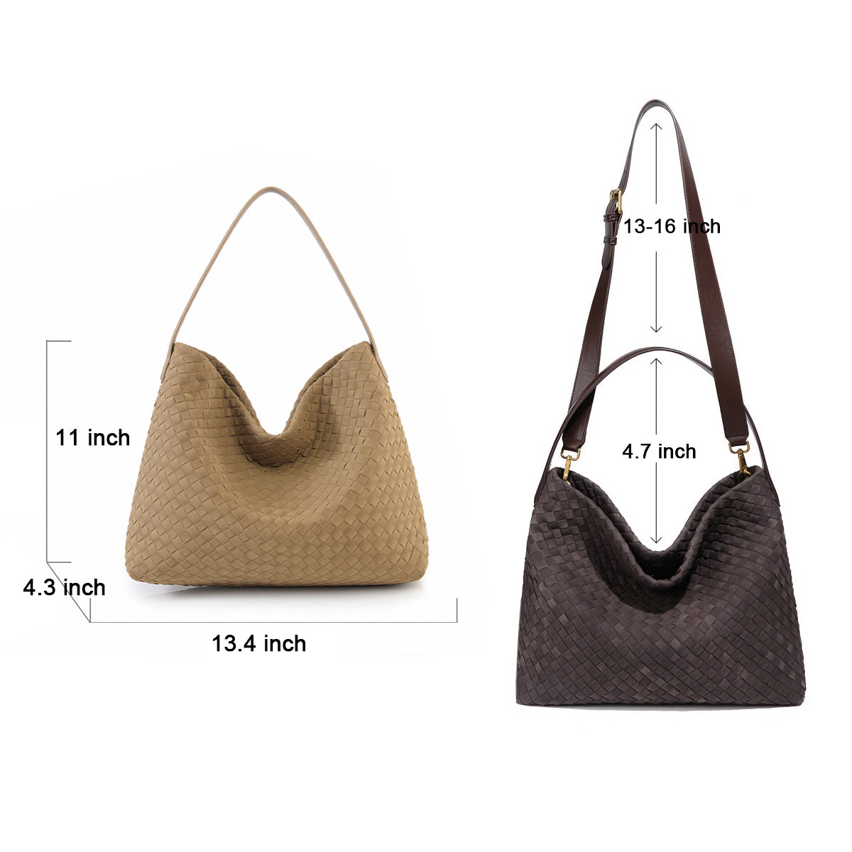 Women's Woven Tote Bag Suede Shoulder Bag
