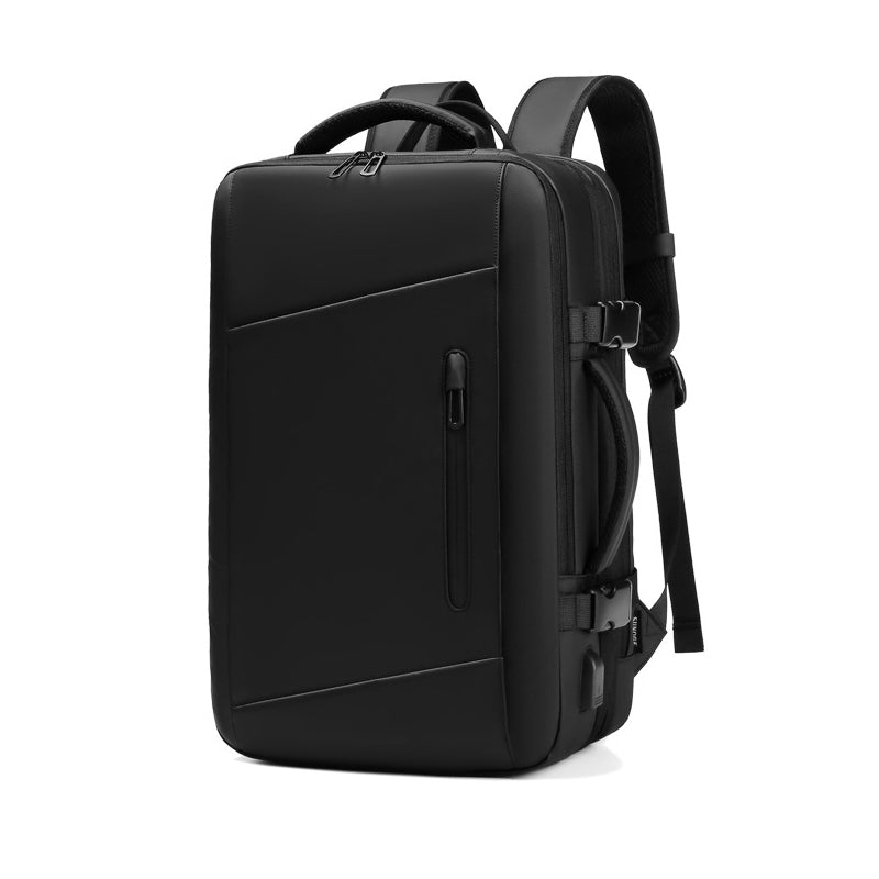 Expandable Travel Laptop Backpack - Black