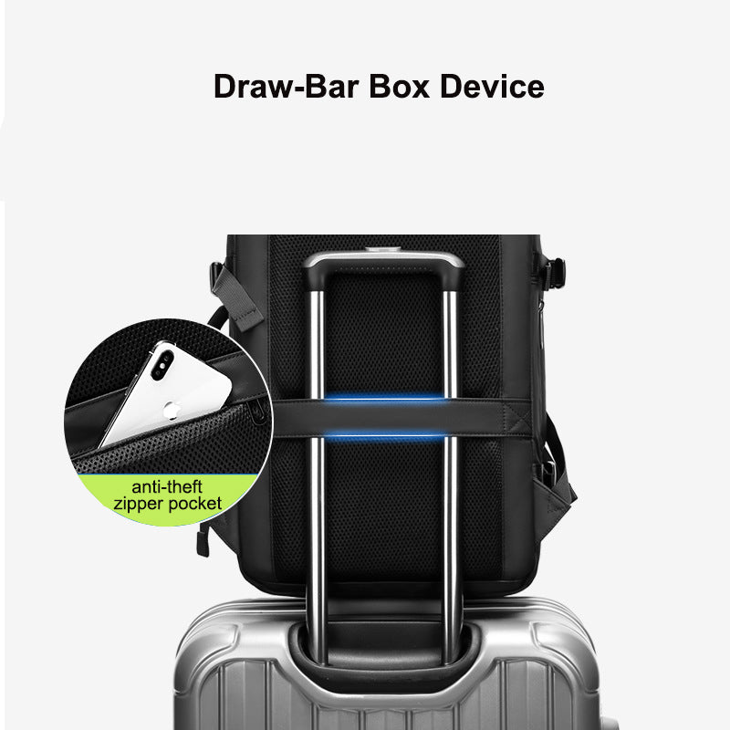 Expandable Travel Laptop Backpack - Draw-Bar Box Device