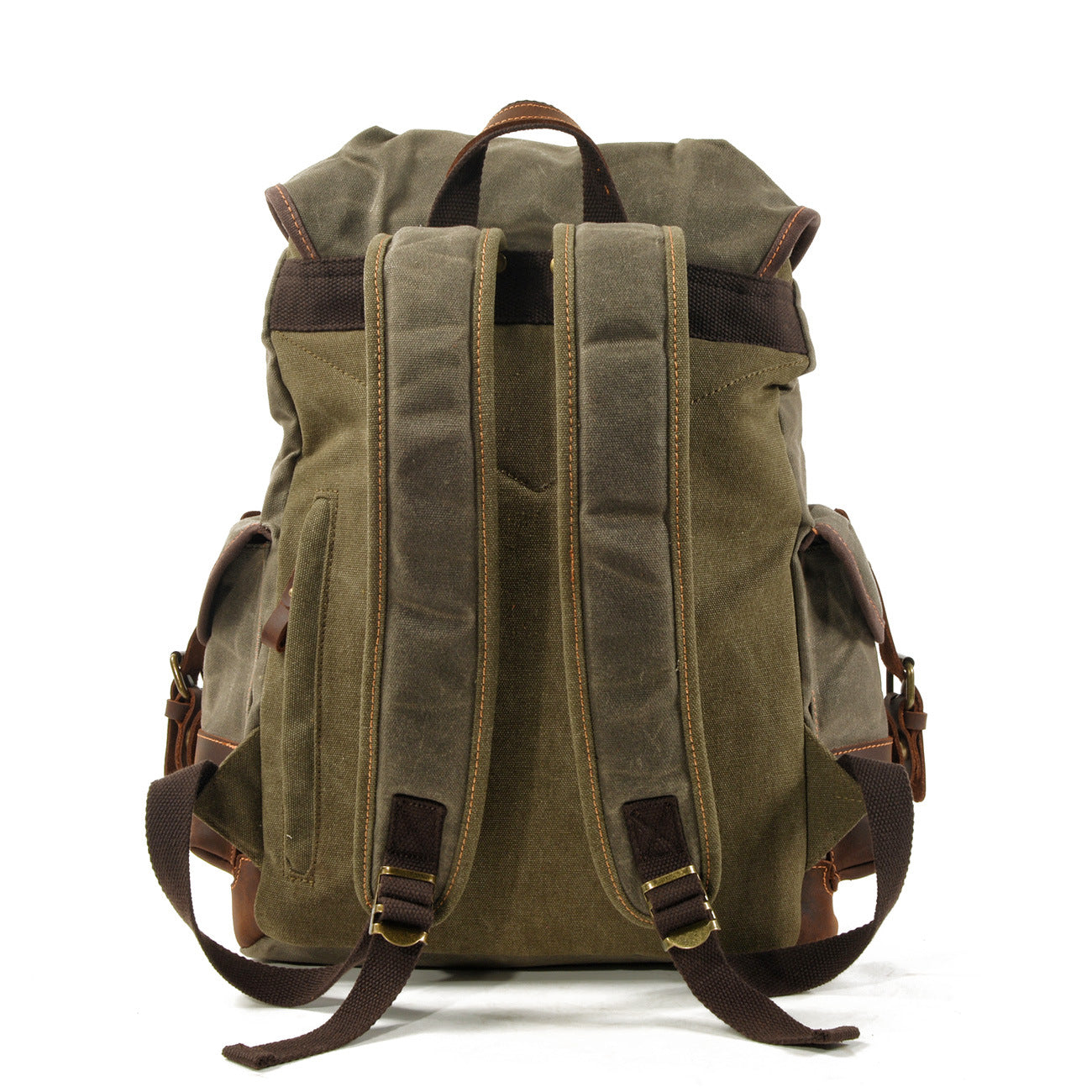 Genuine Leather-Waxed Canvas Travel Backpack