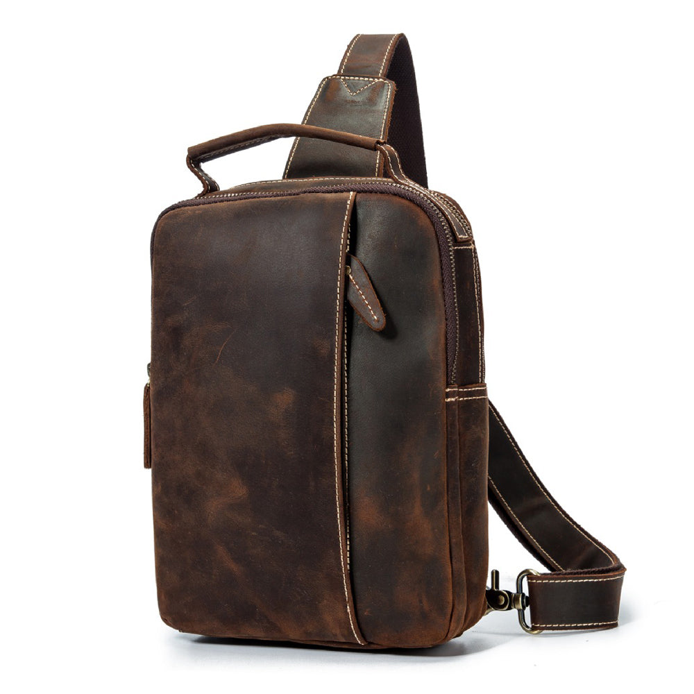 Leather Crossbody Sling Bag For Men