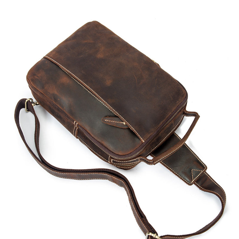 Men's Leather Crossbody Sling Bag