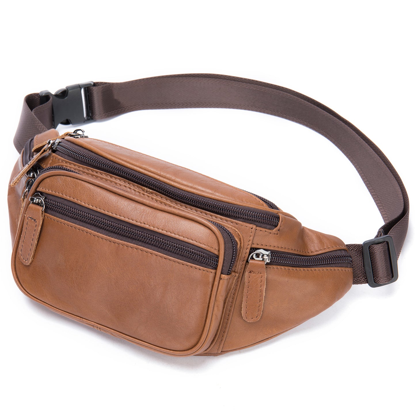 Brown Leather Fanny Pack Belt Bag