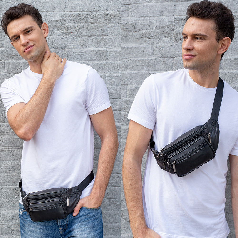 Mens Leather Fanny Pack Belt Bag