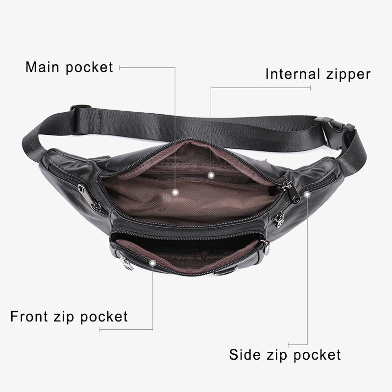 Premium Leather Fanny Pack Belt Bag